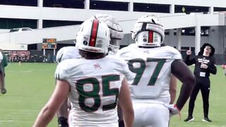 Miami Hurricanes practice April 5, 2022 stretching period