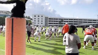 Miami Hurricanes practice April 5, 2022 stretching period