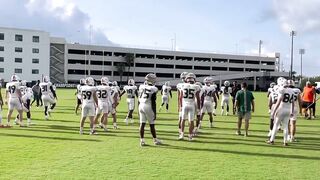 Miami Hurricanes practice April 5, 2022 stretching period