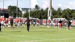 Miami Hurricanes practice April 5, 2022 stretching period