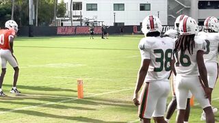 Miami Hurricanes practice April 5, 2022 stretching period