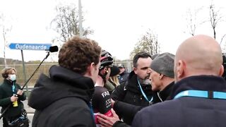 Tadej Pogacar Confronts Dylan van Baarle After Flanders Sprint Finish