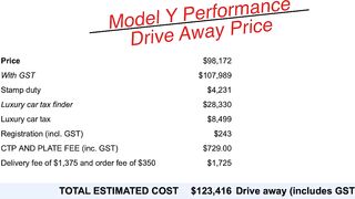 Tesla Model Y Drive Away Price Australia