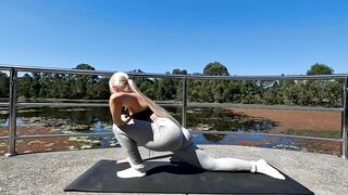 Yoga by the lake