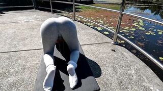 Yoga by the lake