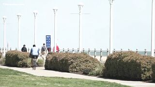 Quiet night at the Oceanfront to kick off College Beach Weekend