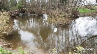 Catching BIG TROUT in a small stream.